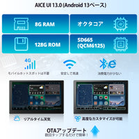 X10G209E   Android 13.0  9インチ8G+128G ,4G LTE  2DIN